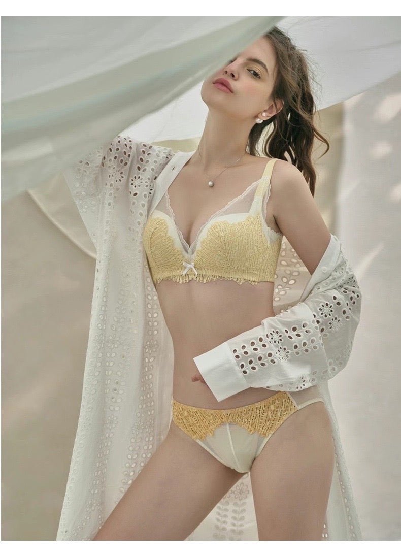 【即納】PUSH-UP tweed lemon bra set(7)