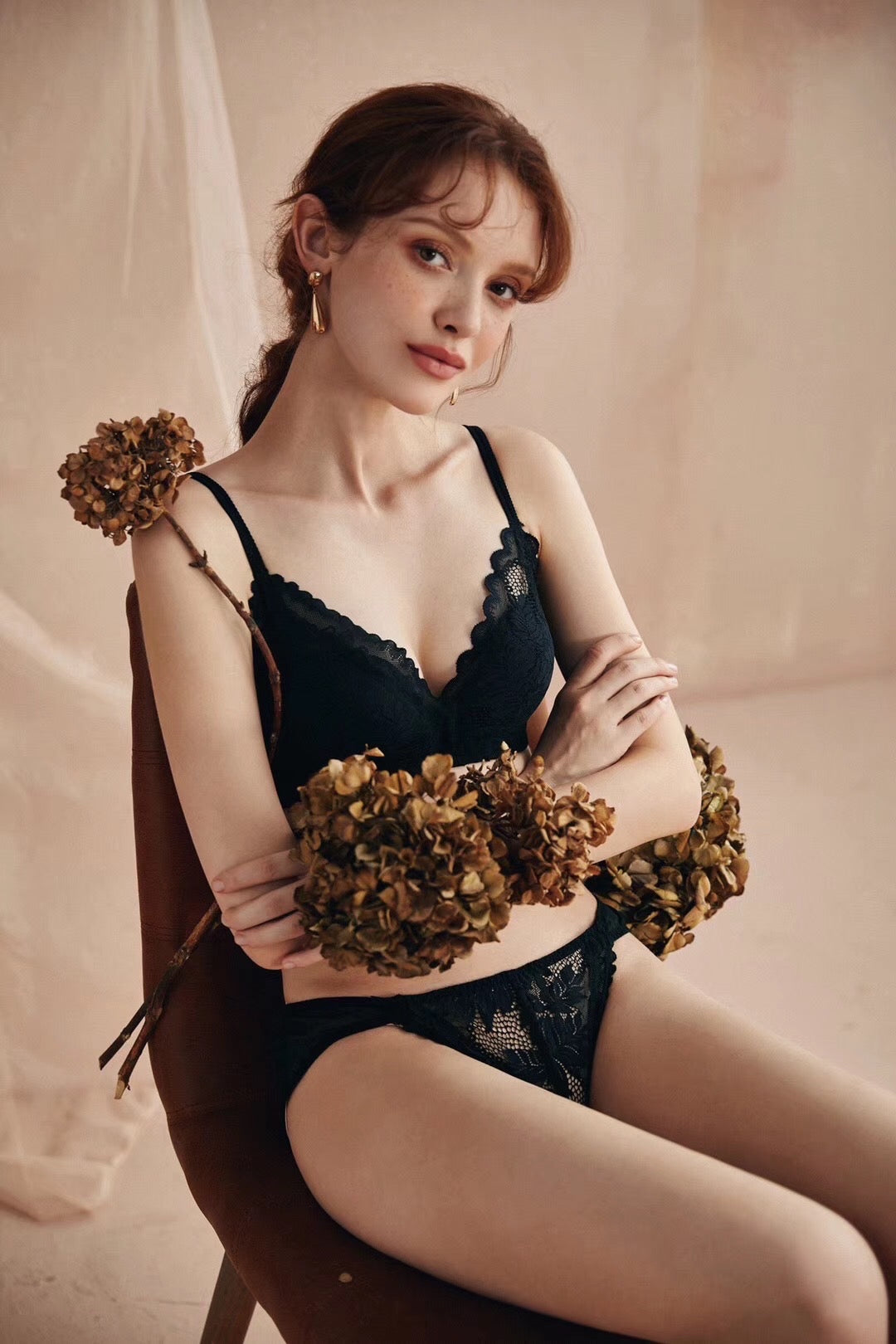【即納】Black lace bra set(12)