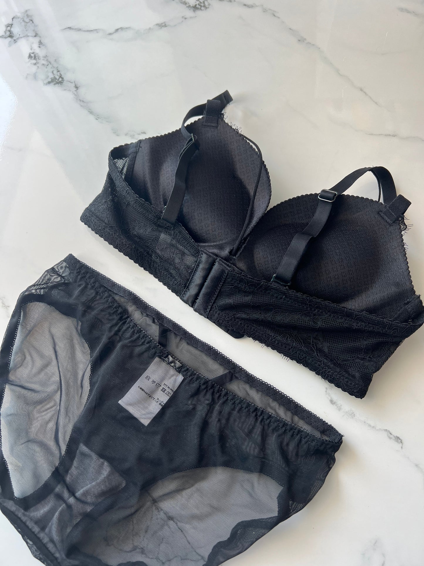 【即納】PUSH-UP Black bra set(16)
