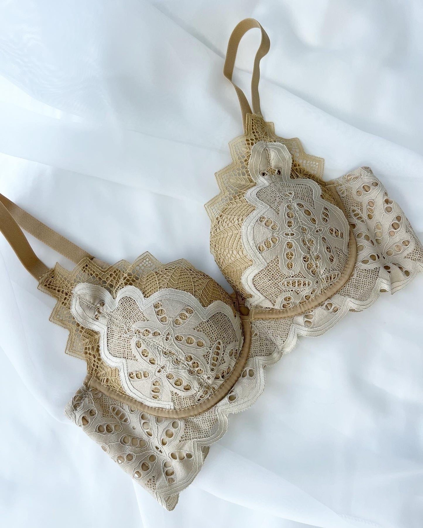 【即納】Easy make push-up beige white push-up bra set(3)