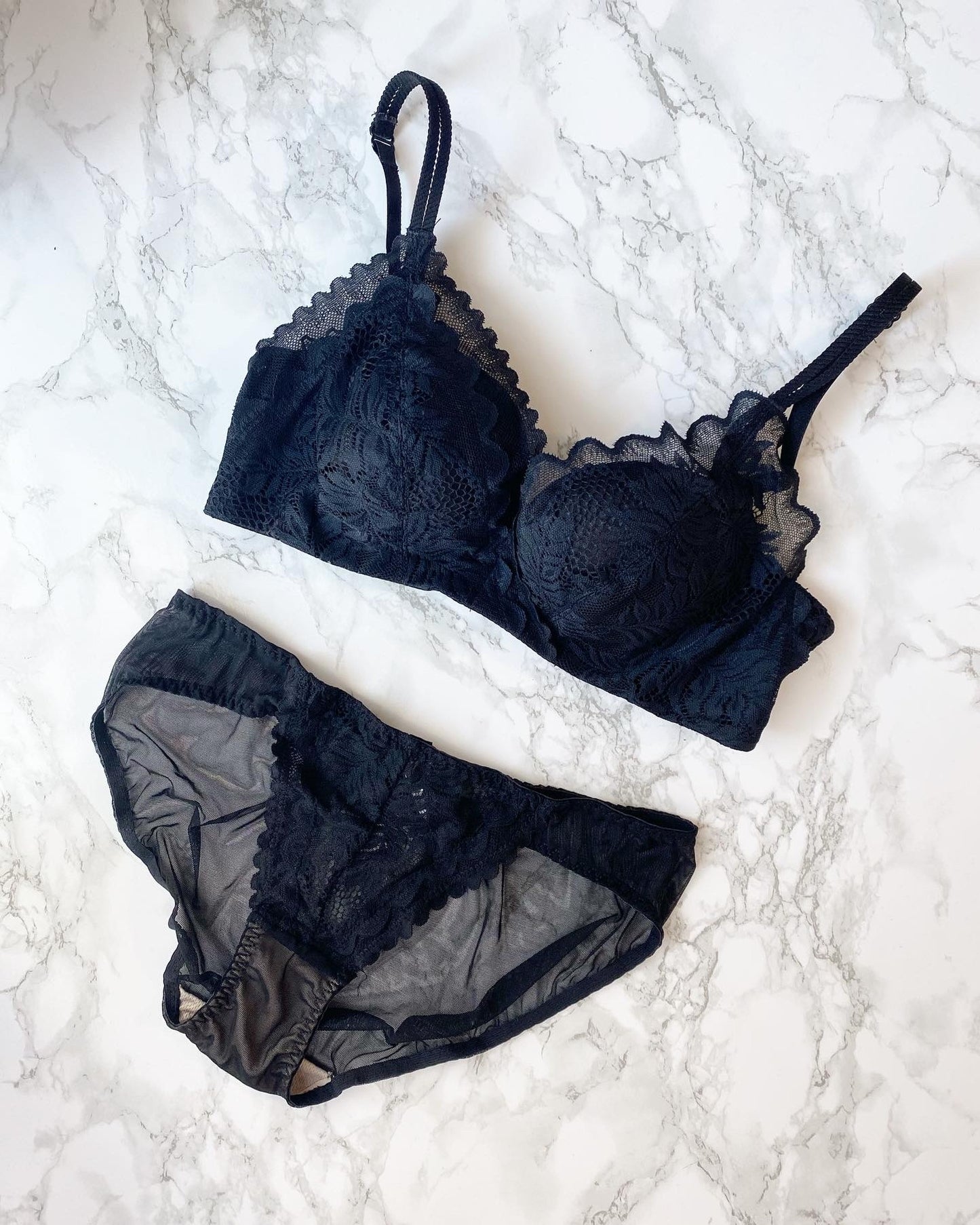 【即納】Black lace bra set(12)