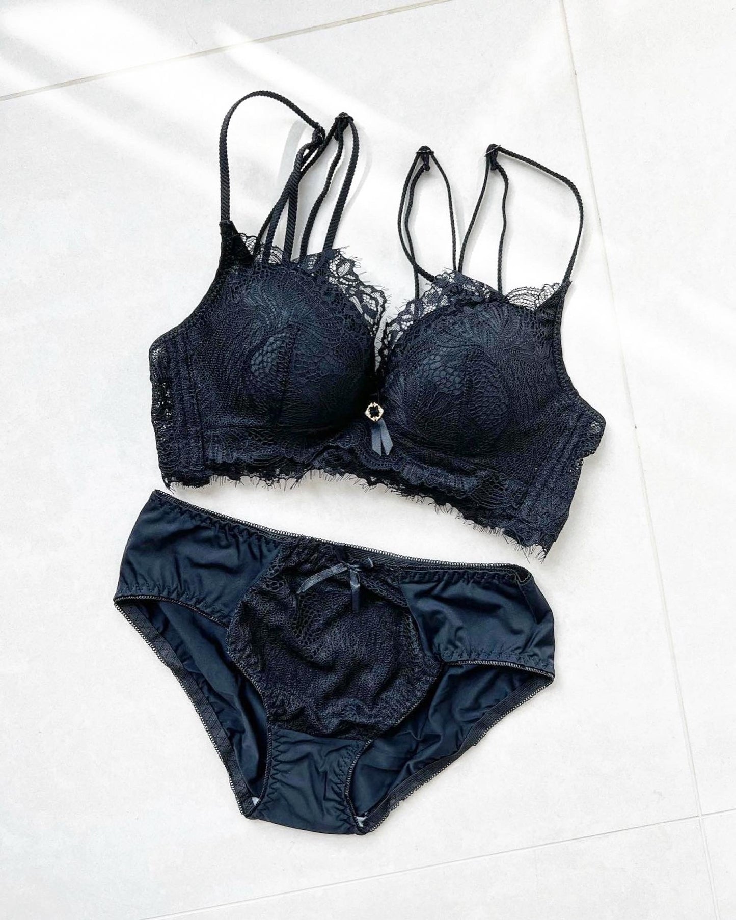 【即納】Easy make push-up double lace volume bra set(2)