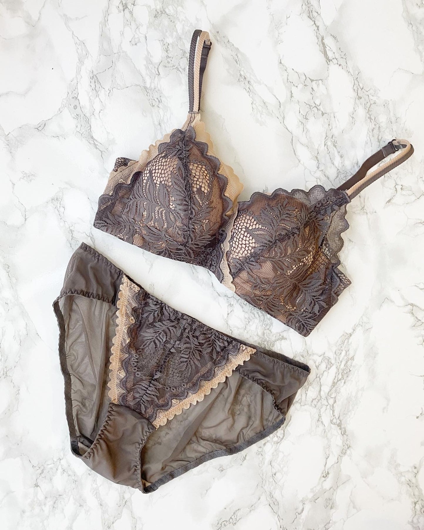 【即納】gray brown bra set(3)
