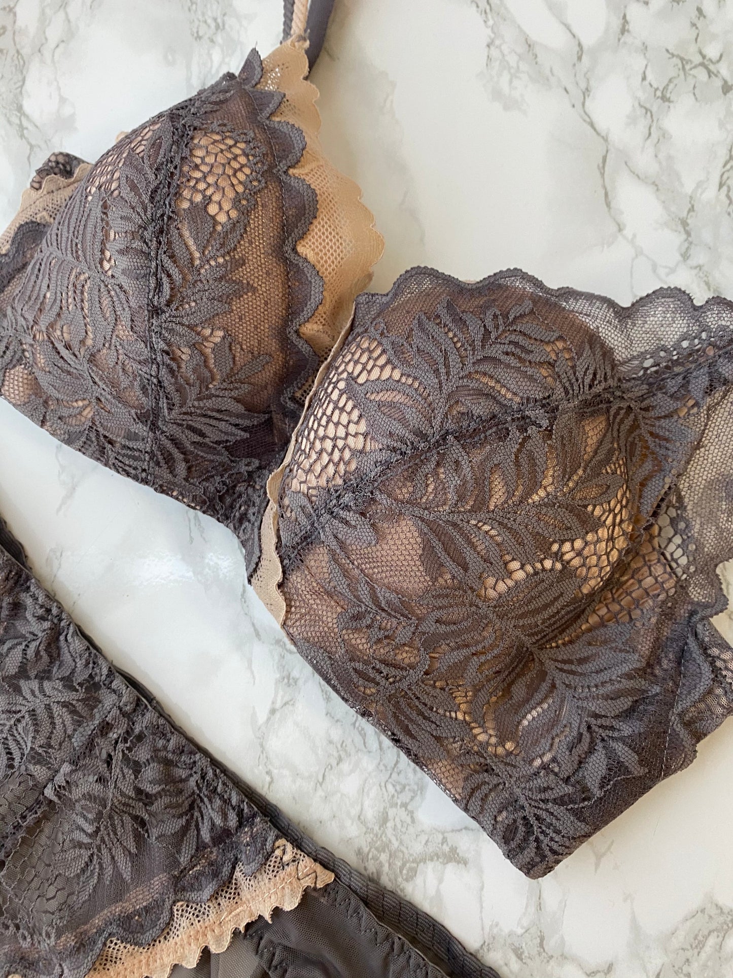 【即納】gray brown bra set(3)