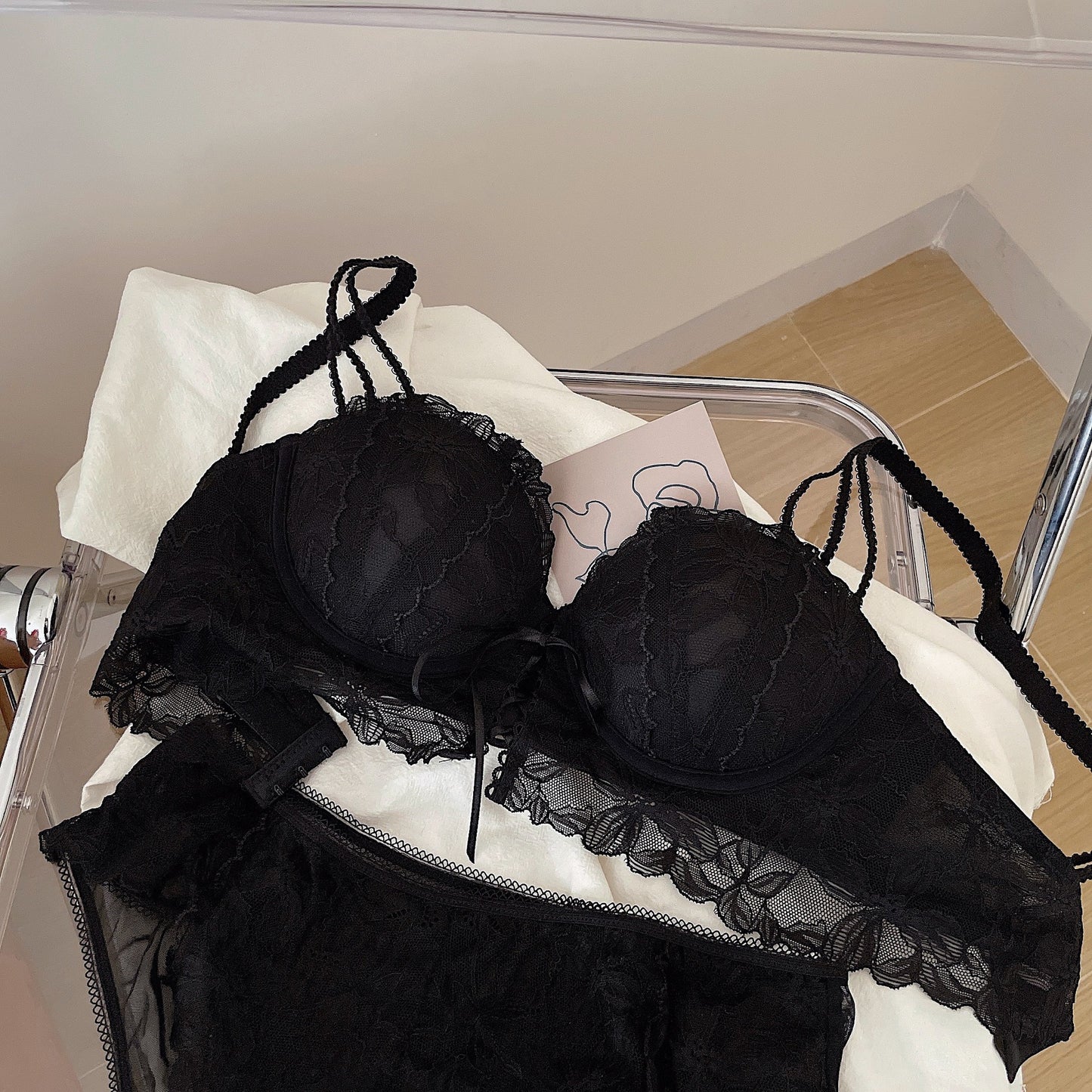 【即納】Relux push-up bra set Black(4)