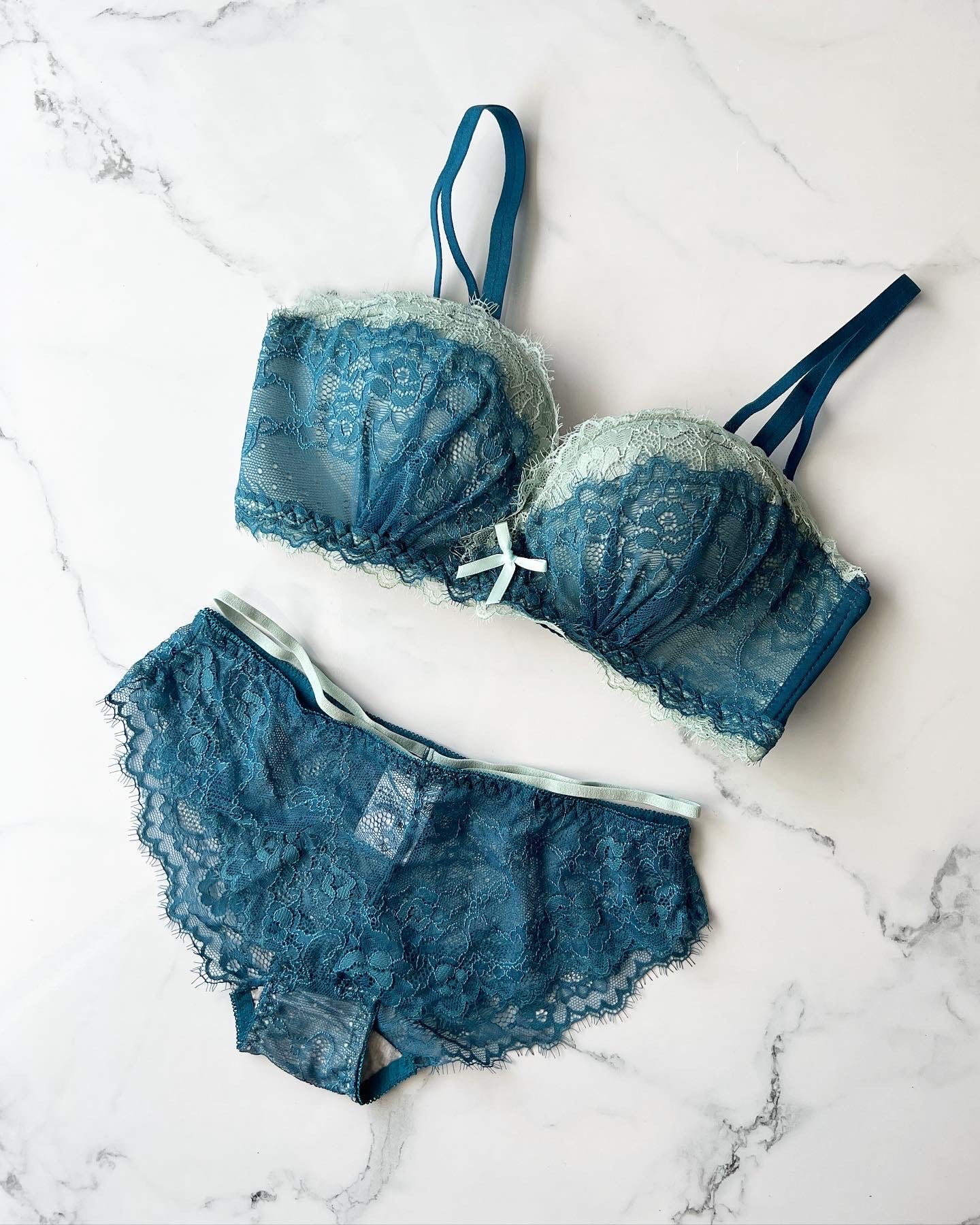 【即納】Blue tone lace bra set（6）