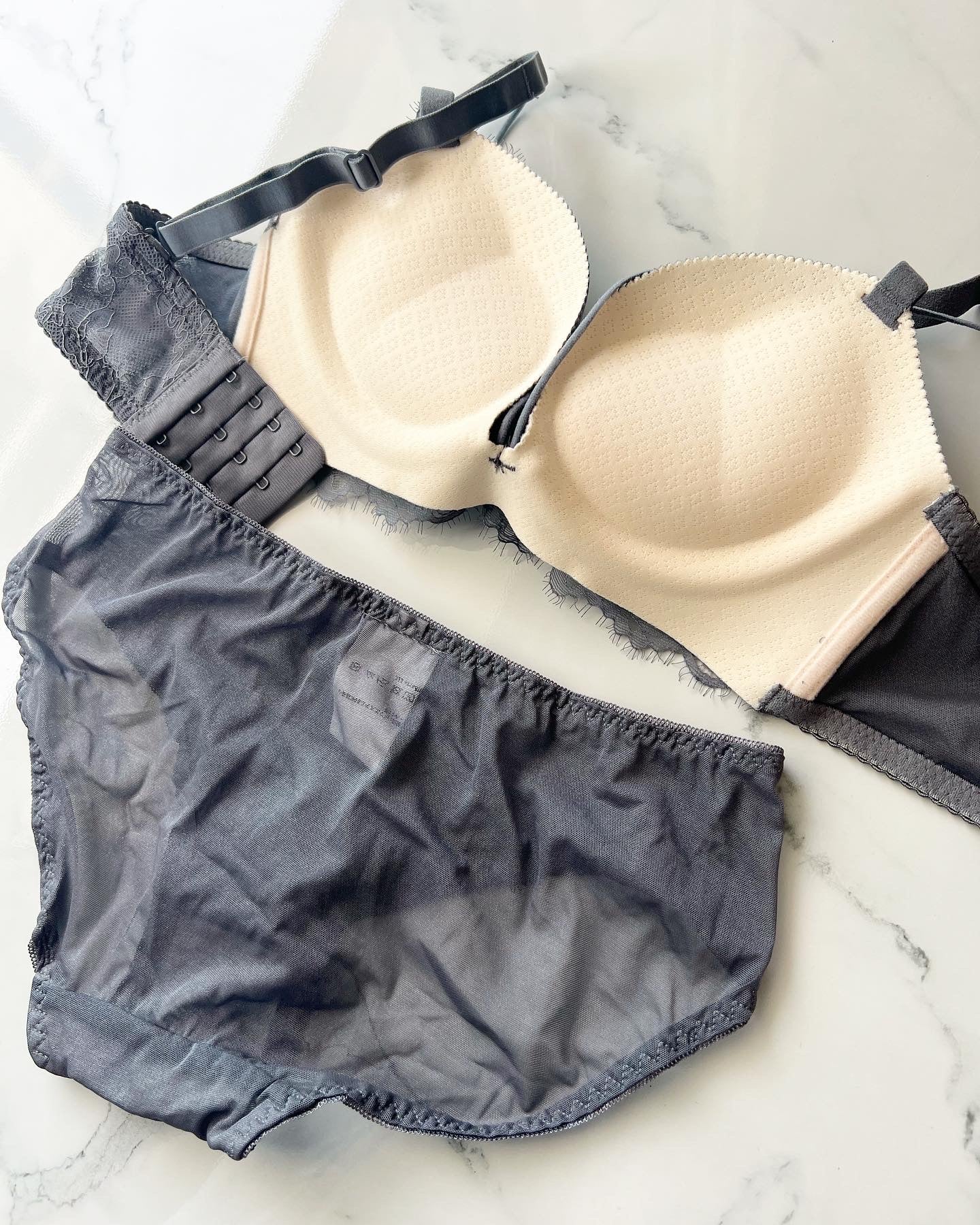 【即納】PUSH-UP Blue gray bra set（3）