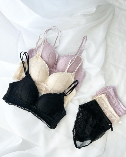 【即納】push-up ivory simple bra set（6）