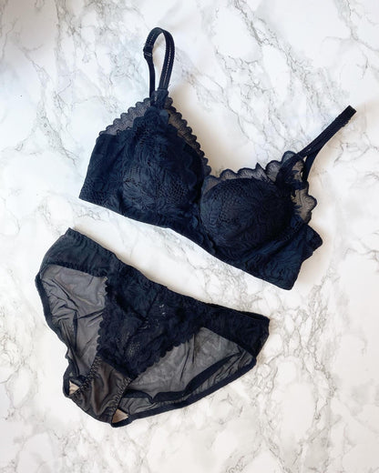 【即納】Black lace bra set（12）