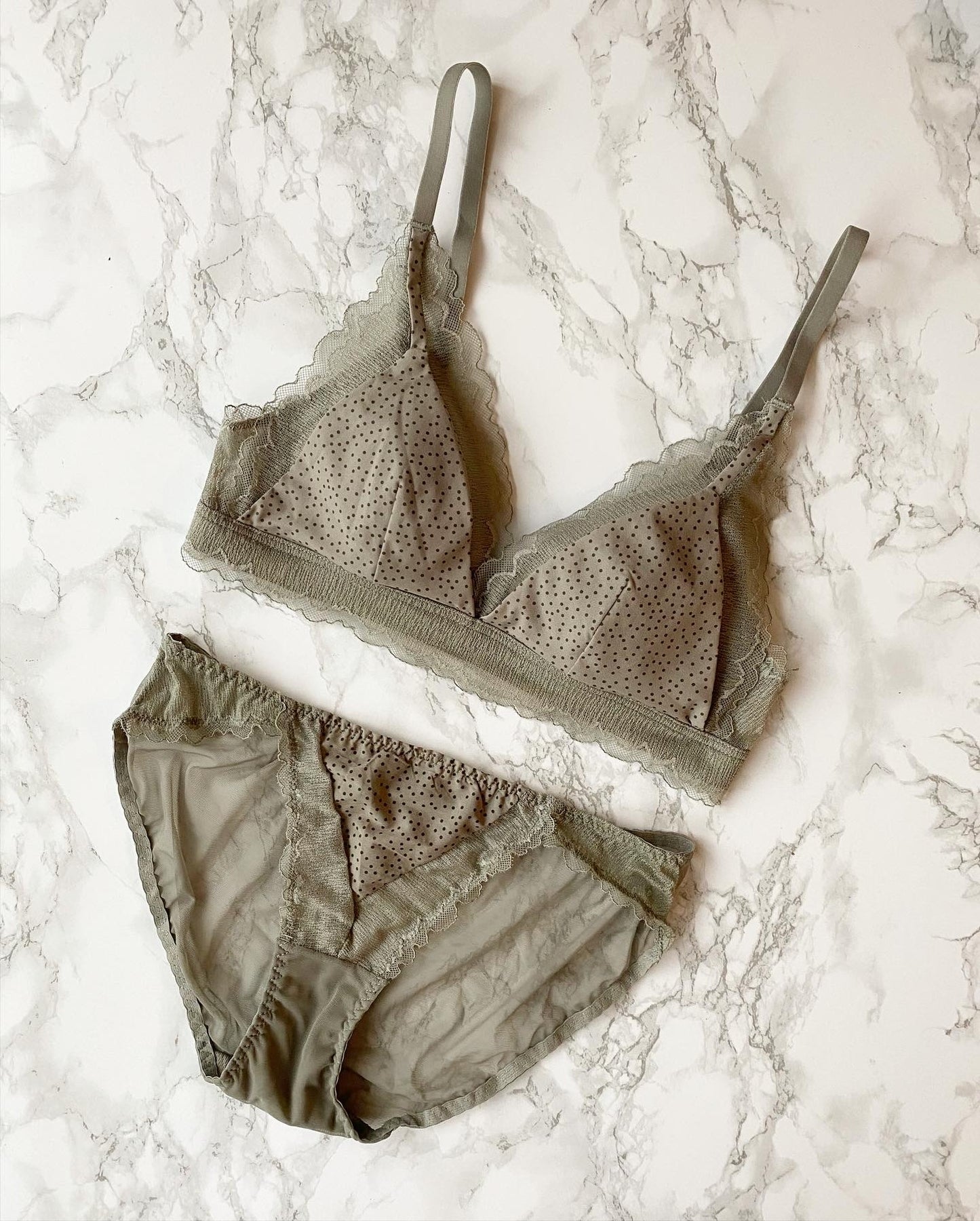 【即納】khaki dot bra set（9）