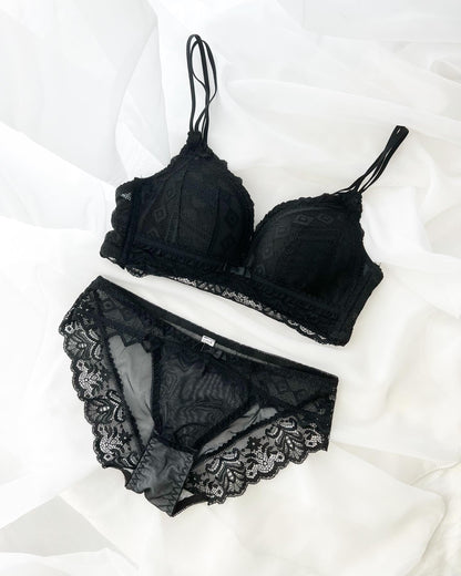 【即納】Push-up Black simple bra s et（6）