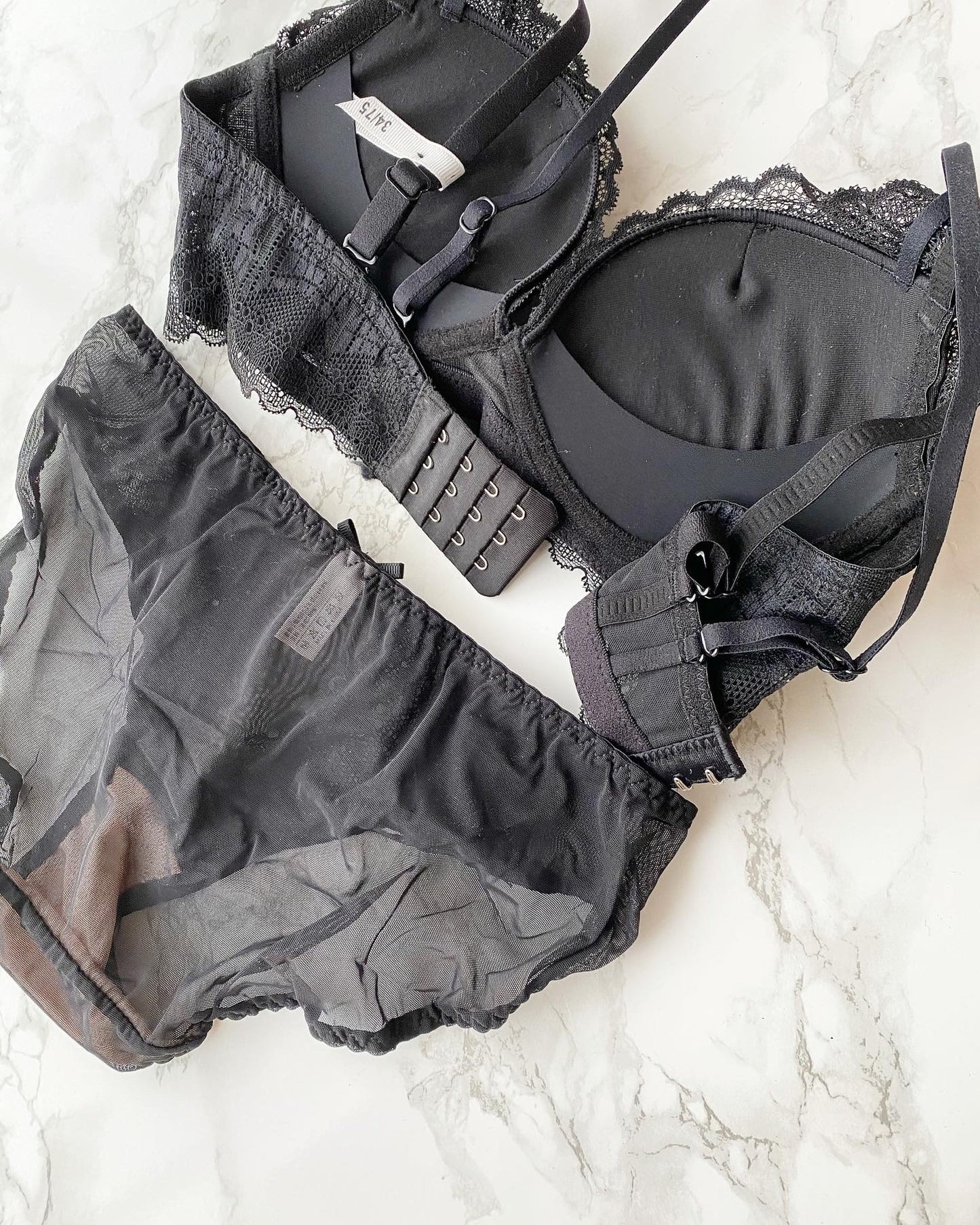 【即納】Black lace volume bra set（