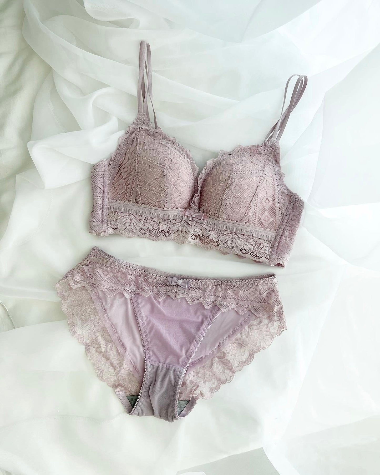 【即納】Push-up purple simple bra set（6）