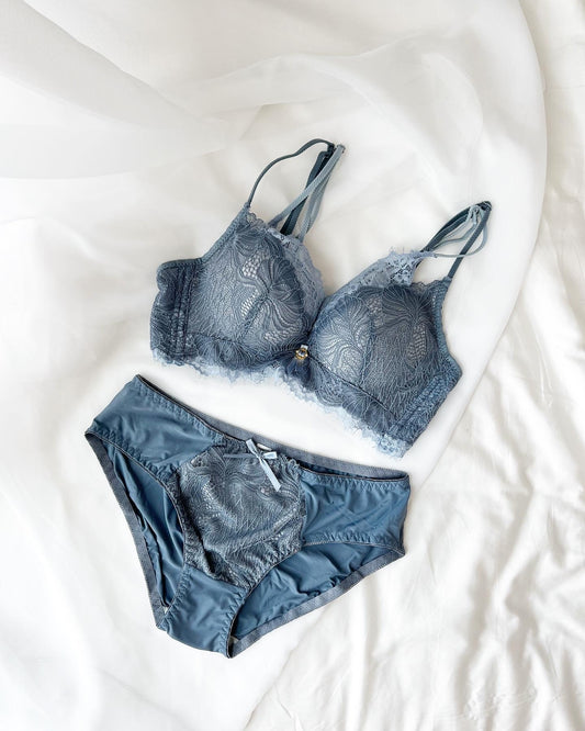 【即納】blue double lace bra set（11）