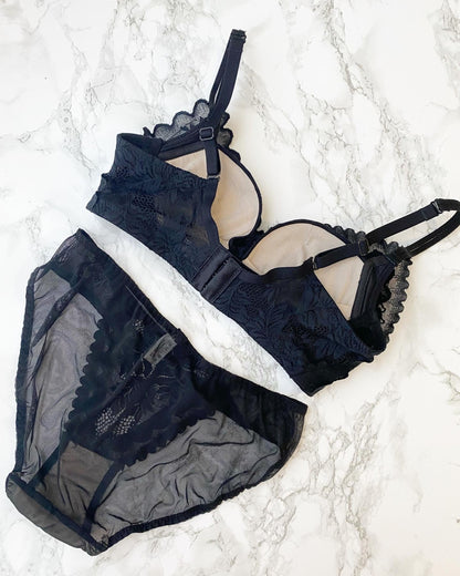 【即納】Black lace bra set（12）