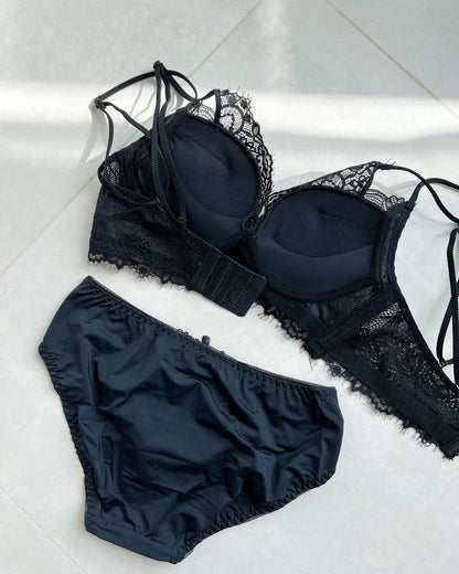 【即納】Easy make push-up double lace volume bra set（2）