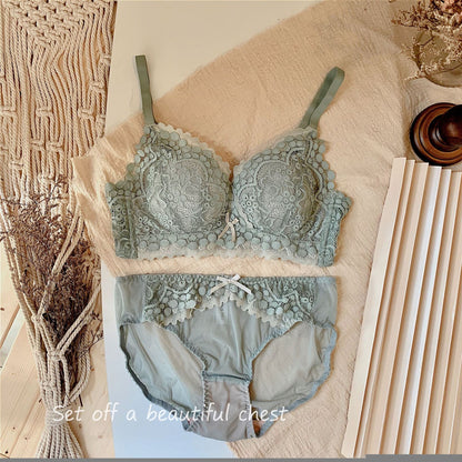 【即納】push-up green bra set（）