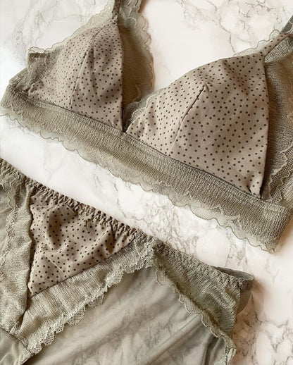 【即納】khaki dot bra set（9）