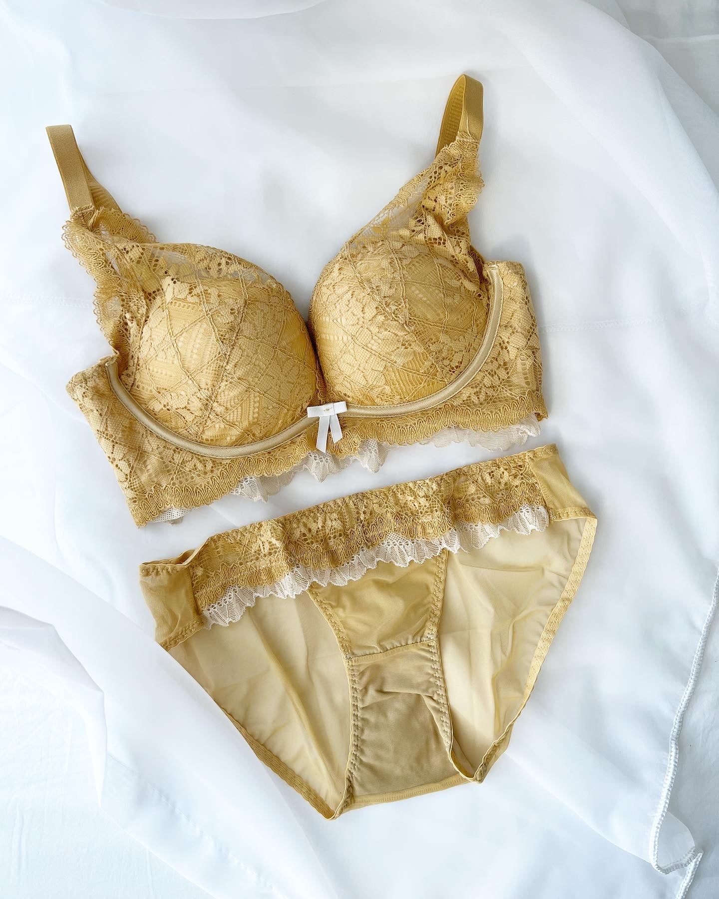 【即納】yellow lace bra set（10）