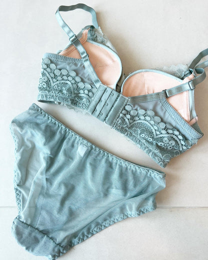 【即納】push-up green bra set（）